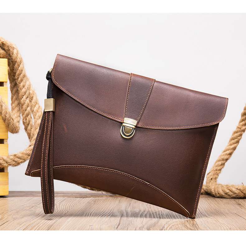 新款時尚百搭手拿包 男士手包手袋 男款真皮手抓包 頭層牛皮錢包 ipad包包皮夾 真皮包包